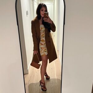 VICI Brown/Camel Double Breasted Coat, Size XS